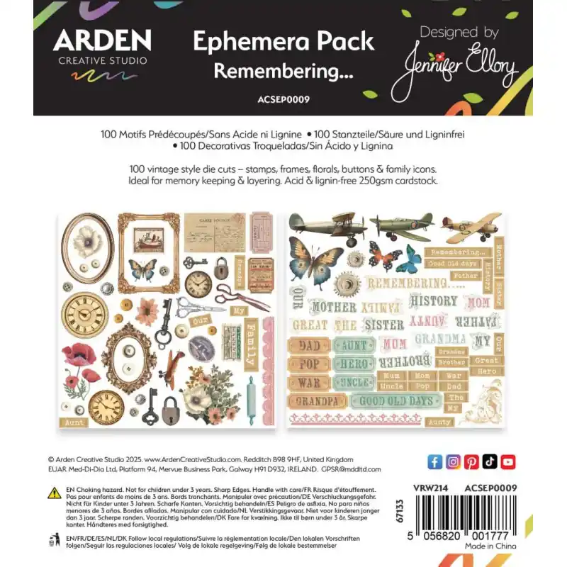 Oferta Limitada Kit de ephemeras Remembering... Arden
