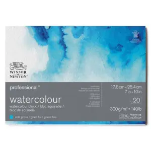 Bloc acuarela, 20 h, grano fino, 300 g,  17,8 x 25,4 cm, Winsor&Newton Comprar En Línea