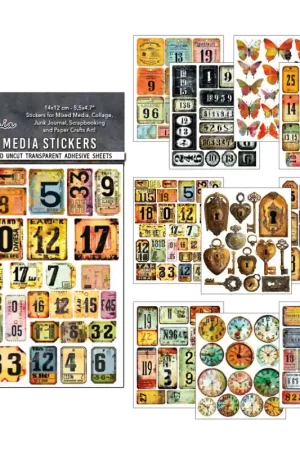 Kit de 10 hojas de Stickers Ciao Bella Scratched Labels Hecho A Mano