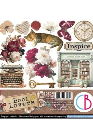 Ciao Bella 15 x 15 cm. Book Lovers Fussy Cut Mayoreo