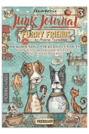 Tendencia Stamperia Junk journal - Furry Friends
