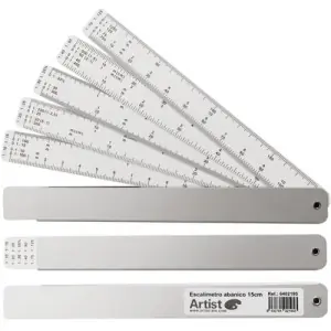 Más Vendido Escalímetro abanico con funda de aluminio 15 cm.