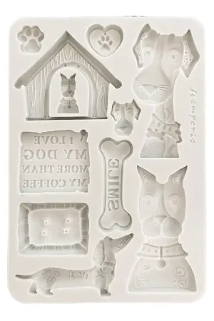 Rebajas Stamperia Moldes de Silicona A5 Furry Friends I Love My Dog