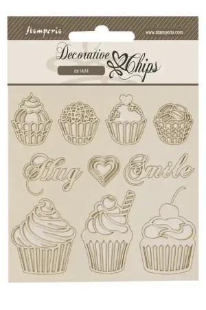 Stamperia Decorative chips - Coffe and Chocolate Sweety Mejor Precio