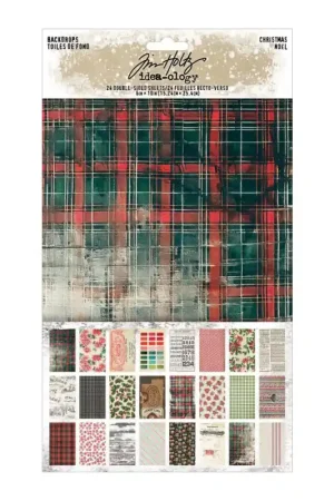 Tim Holtz Idea-Ology Kit de papeles Backdrops Christmas Envío Gratis