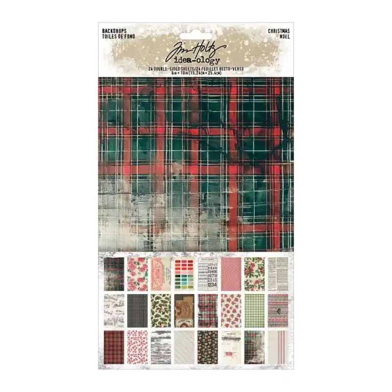 Tim Holtz Idea-Ology Kit de papeles Backdrops Christmas Envío Gratis