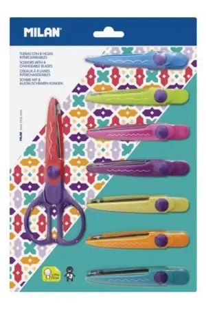 Premium TIJERAS MILAN ZIGZAG 8 HOJAS INTERCAMBIABLES