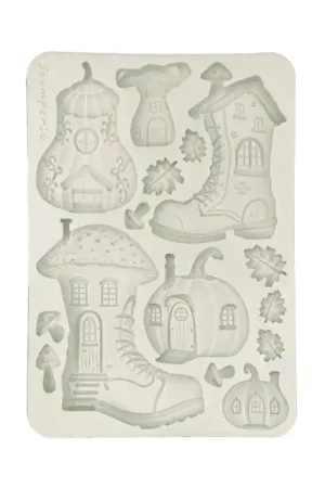 Envío Gratis Stamperia Moldes de Silicona A5 Whispering Woods Boots and Pumpkin House