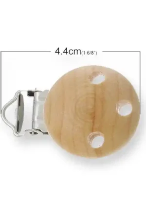 Rebajas PINZA CHUPETERO REDONDO 3 CM MADERA NATURAL