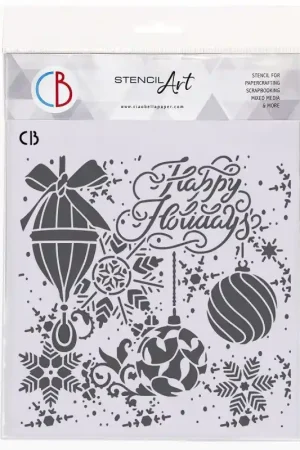 Compra Ahora Texture Stencil 8"x8" Happy holidays Ciao Bella