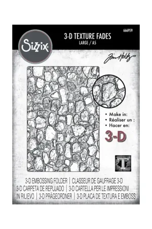 Tim Holtz Carpeta de embossing 3D Sizzix A5 Cobblestone Bestseller