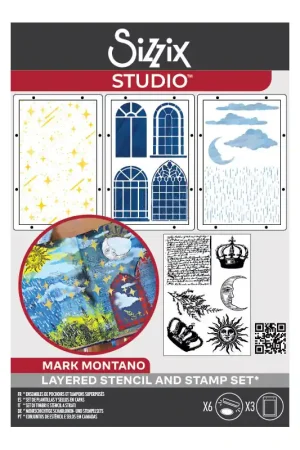 Sizzix Studio Clear Stamps & Stencils by Mark Montano - Weather Wonder Mejor Calidad