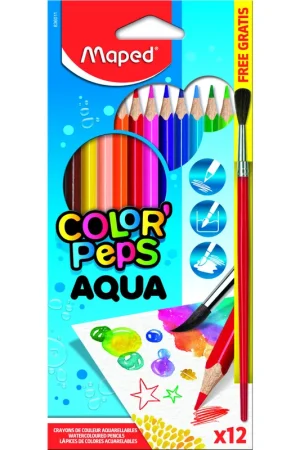 LAPICEROS ACUARELABLES MAPEC 12 COLORES + PINCEL Envío Gratis