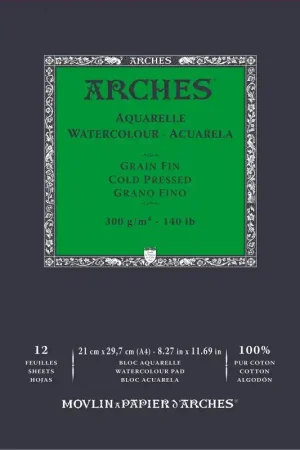 Ordena Ya Bloc acuarela Arches 21 x 29,7 cm. 100% algodón Fino 300g