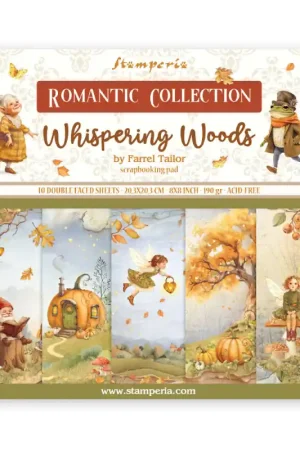 Última Oportunidad Stamperia - Kit de papeles de Scrapbooking 20 x 20 cm. Whispering Woods