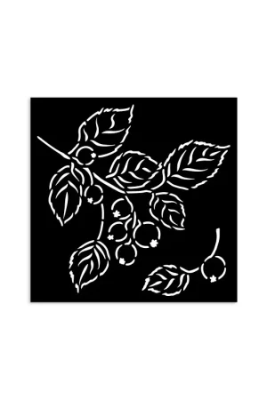 Precio Económico Stamperia Whispering Woods. Stencil Mix Media Art 12 x 12 cm. Berries