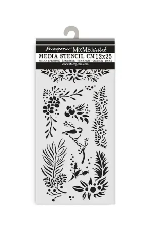 Stencil Stamperia Mix Media Art 25 x 12 cm. - The Owl's House branches Súper Precio