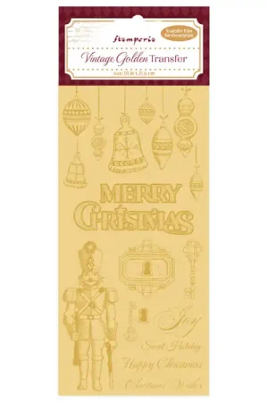 Venta Final Stamperia Vintage Golden Transfer - Merry Christmas