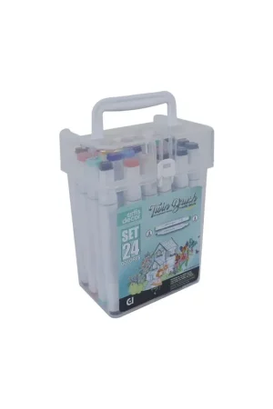 Premium SET 24 ROTULADORES ALCOOL TWIN BRUSH (Pincel/Fino 1mm) ARTIS DECOR