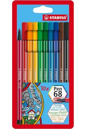 Oferta De Temporada STABILO PEN 68 - ESTUCHE DE PLÁSTICO CON 10 COLORES SURTIDOS. NUEVO ESTUCHE DE CARTÓN DESDE OCT. 2023