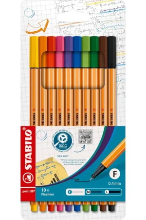 STABILO POINT 88 - ESTUCHE PLÁSTICO DE 10 UDS. NUEVO ESTUCHE DE CARTÓN DESDE OCT. 2023 Disponible Ahora