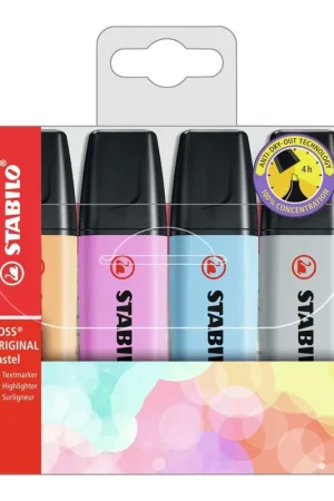 STABILO BOSS ORIGINAL PASTEL - ESTUCHE 4 UDS NUEVOS COLORES PASTEL. Más Vendido