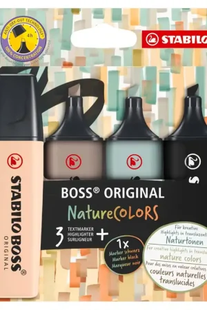 STABILO BOSS ORIGINAL NATURECOLORS - ESTUCHE 4 UDS. (186,193,163 Y 46). NOVEDAD OCT. 2023 Lujoso