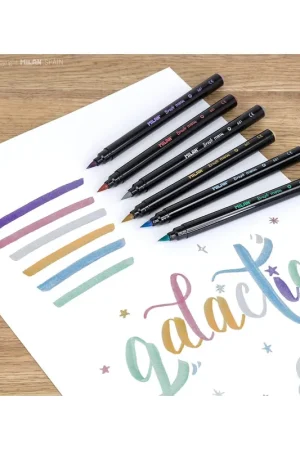 Garantía De Devolución De Dinero SET 24 ROTULADORES PUNTA PINCEL METALIZADO MILAN