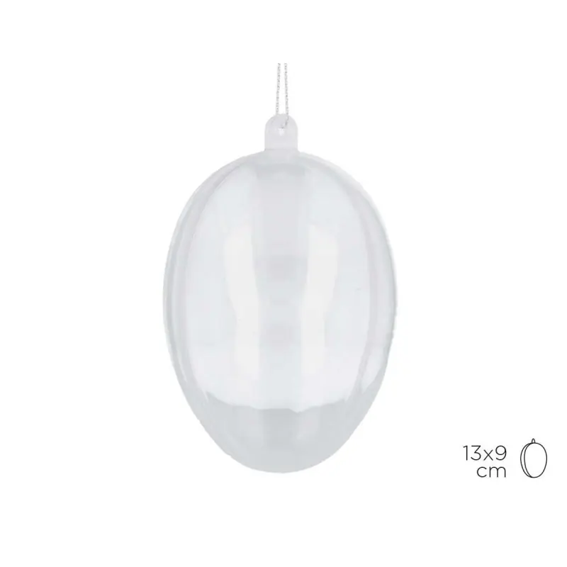 Huevo de Plástico transparente 2 mitades 6 x 4 cm. Tendencia