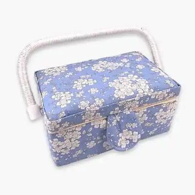 COSTURERO RECTANGULAR FLORAL AZUL 19x13x10 CM Compra Hoy