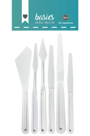 Set de 6 espátulas de plástico blancas - Artis Decor Súper Precio