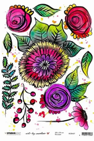 Art by Marlene Papel de arroz A4 - Flores Última Oportunidad