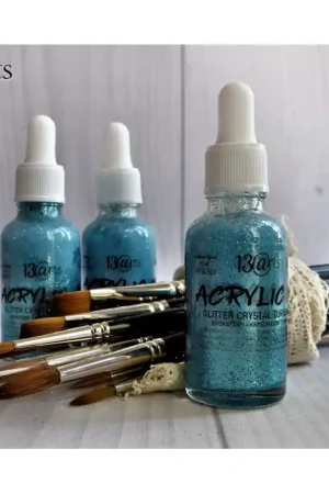 Última Oportunidad 13 arts ACRYLIC INK Glitter Crystal Turquoise 30ml