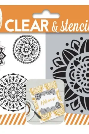 Duo clear & stencil , Mándala , 04316 - Indian Red Entrega Rápida