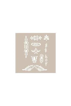 Stencil AS419 APLIQUES FLORALES.* Precio Rebajado