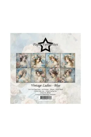 Venta Final Vintage Ladies Blue 30x30 Inch Paper Pack*.