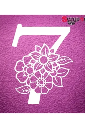 Chipboard Numero Floral C1-7. Rebajas