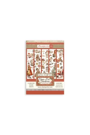 Washi pad 8 hojas A5 Gear up for Christmas Stamperia Ordena Ya